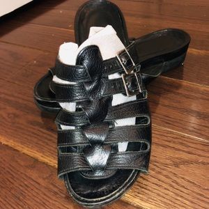 Slip on leather sandals